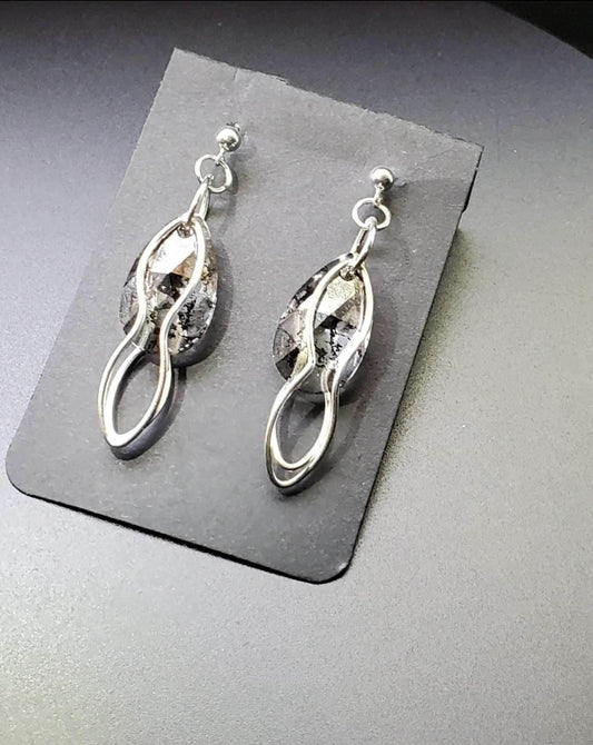 Desi Dangle Earrings | Swarovski Crystal & Sterling Silver | Elegant & Bold - Jiana Deon