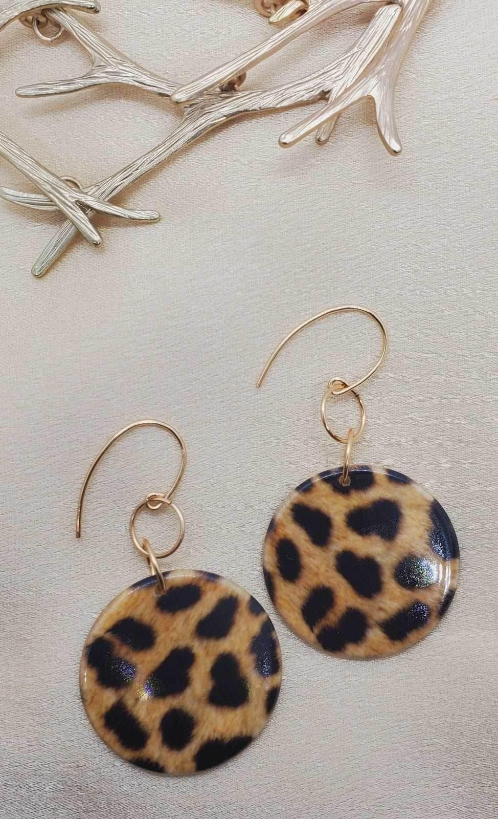 Leo Dangle Earrings | Leopard Print Statement Earrings | Chic & Bold - Jiana Deon
