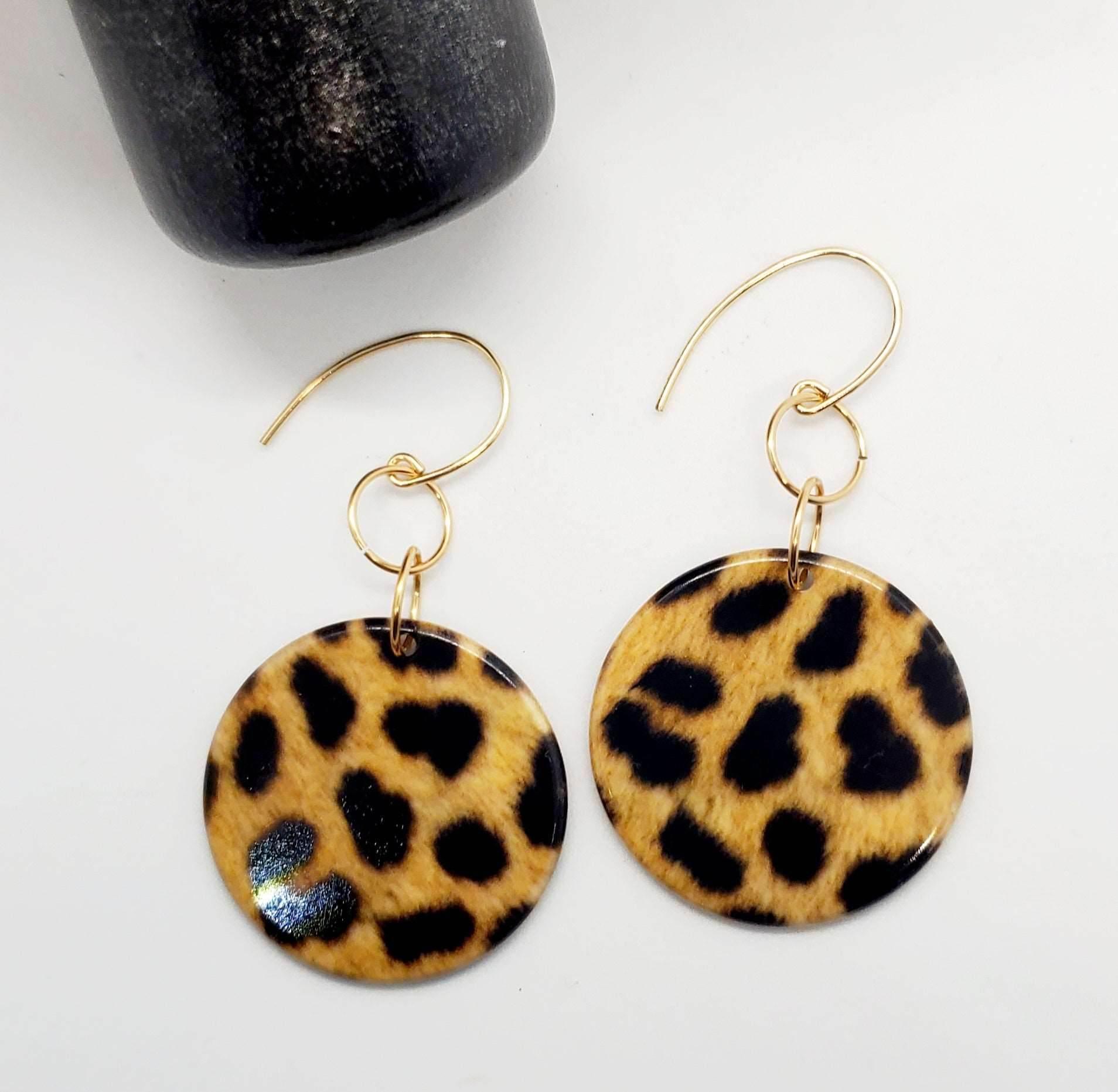 Leo Dangle Earrings | Leopard Print Statement Earrings | Chic & Bold - Jiana Deon