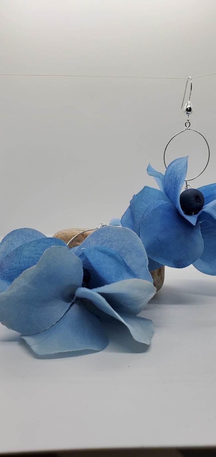 Blue Petal Dream Dangle Earrings - Jiana Deon