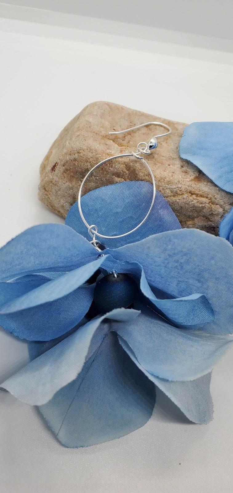 Blue Petal Dream Dangle Earrings - Jiana Deon