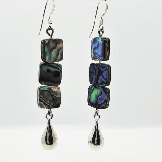 Abalone Dangle Earrings | Sterling Silver Teardrop | Elegant Jewelry - Jiana Deon
