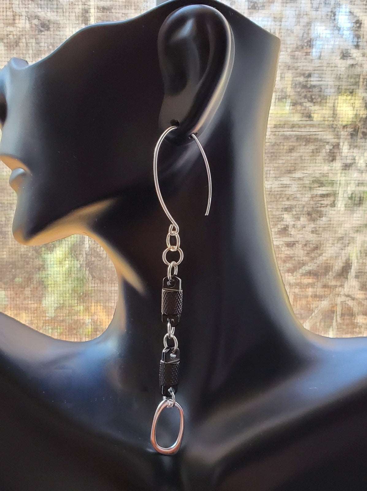 Earrings for women, Barrel Drop Earrings, Edgy Style Earrings on Bust