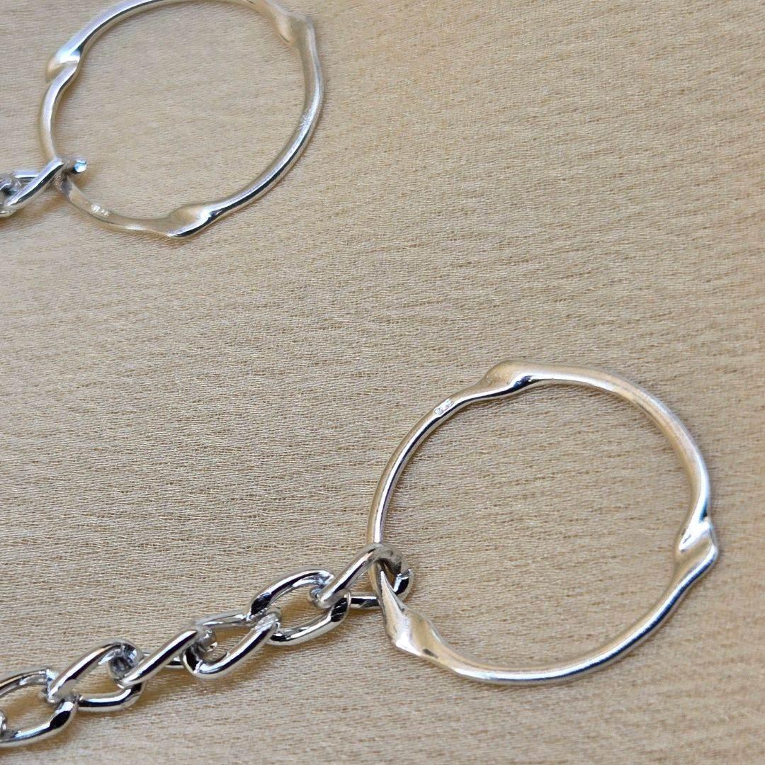 Chain Reaction Dangles | Asymmetrical Silver Clip-On Earrings | Statement Jewelry - Jiana Deon