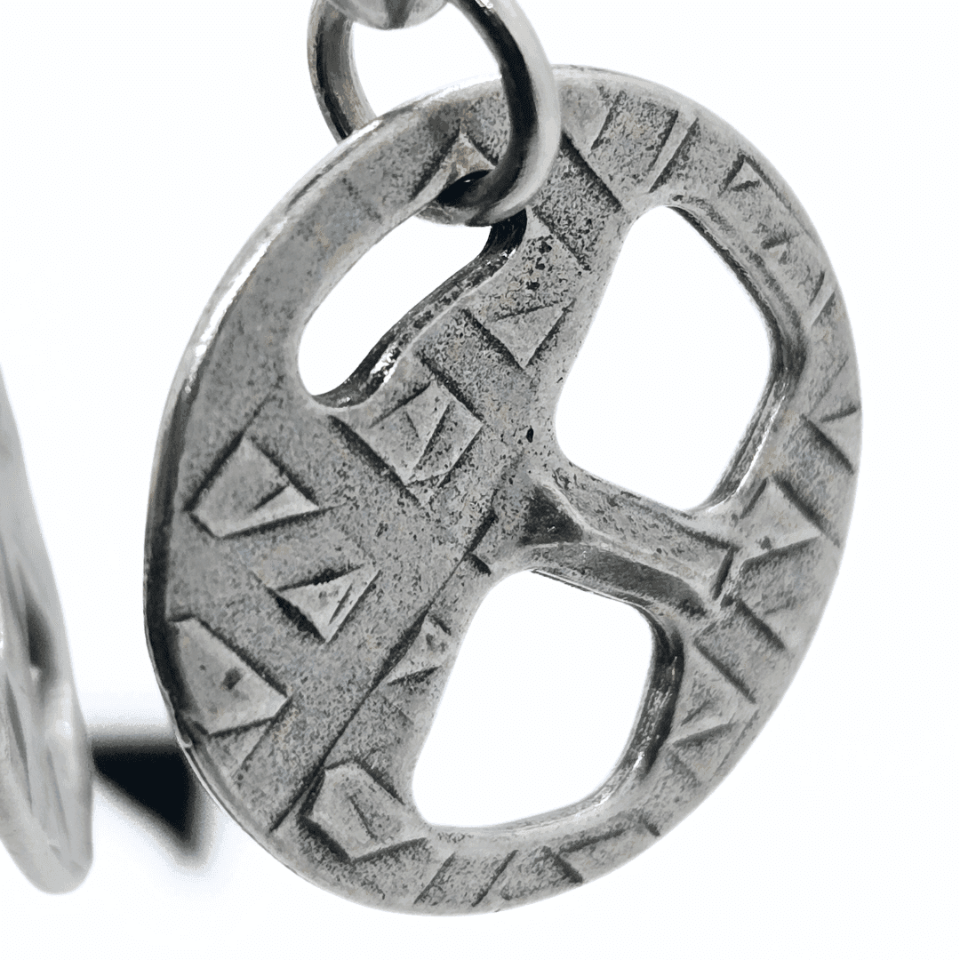 Cut-Out Coin Earrings | Unisex Antique Silver Earrings | Edgy Style - Jiana Deon