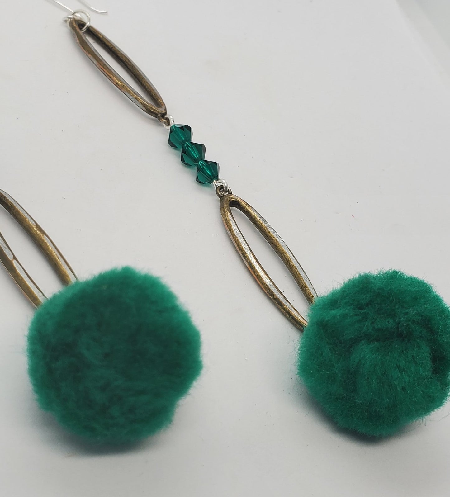 Emerald Pom Pom Dangles