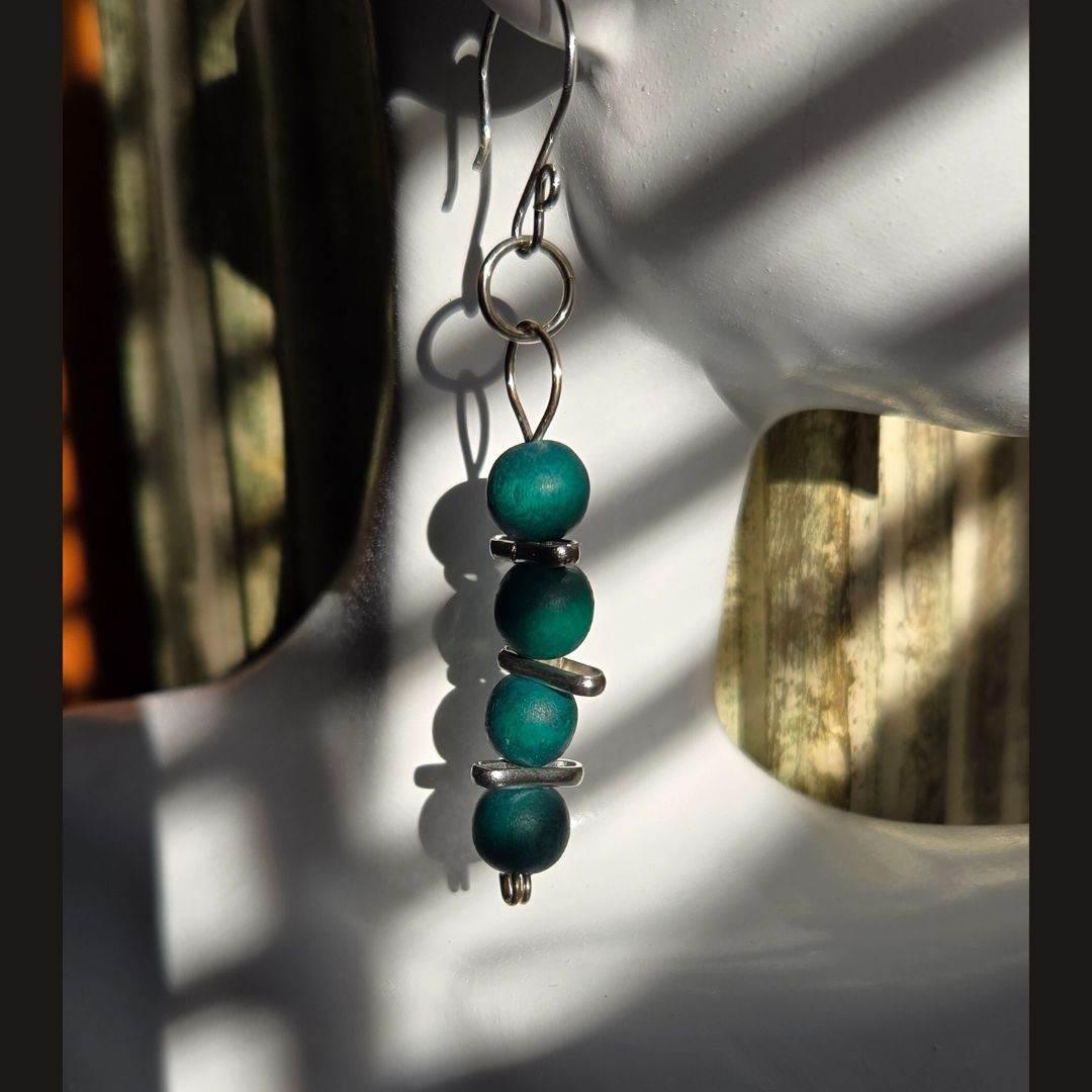 Evergreen Earrings | Emerald Green & Silver Dangle Earrings | Elegant Jewelry - Jiana Deon