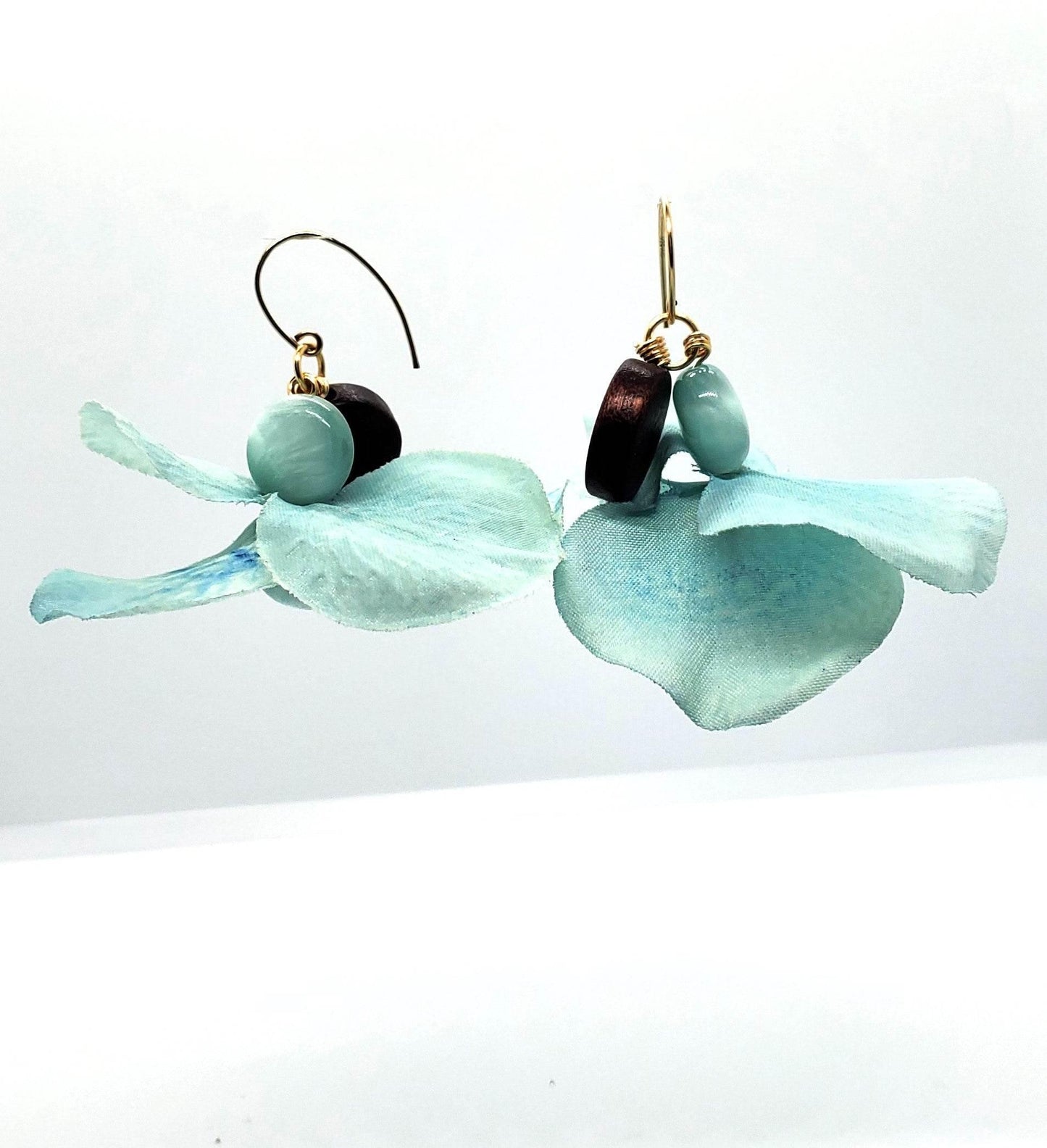Green Petal Mix Dangles | Spring & Summer Earrings | Floral Dangle Earrings | Gift - Jiana Deon