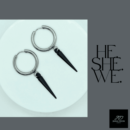 Hoop Spike Earrings | Unisex Stainless Steel Earrings | Edgy & Chic - Jiana Deon