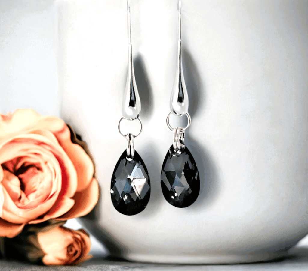 Jannet Dangle Earrings | Swarovski Crystal Earrings | Edgy & Elegant - Jiana Deon