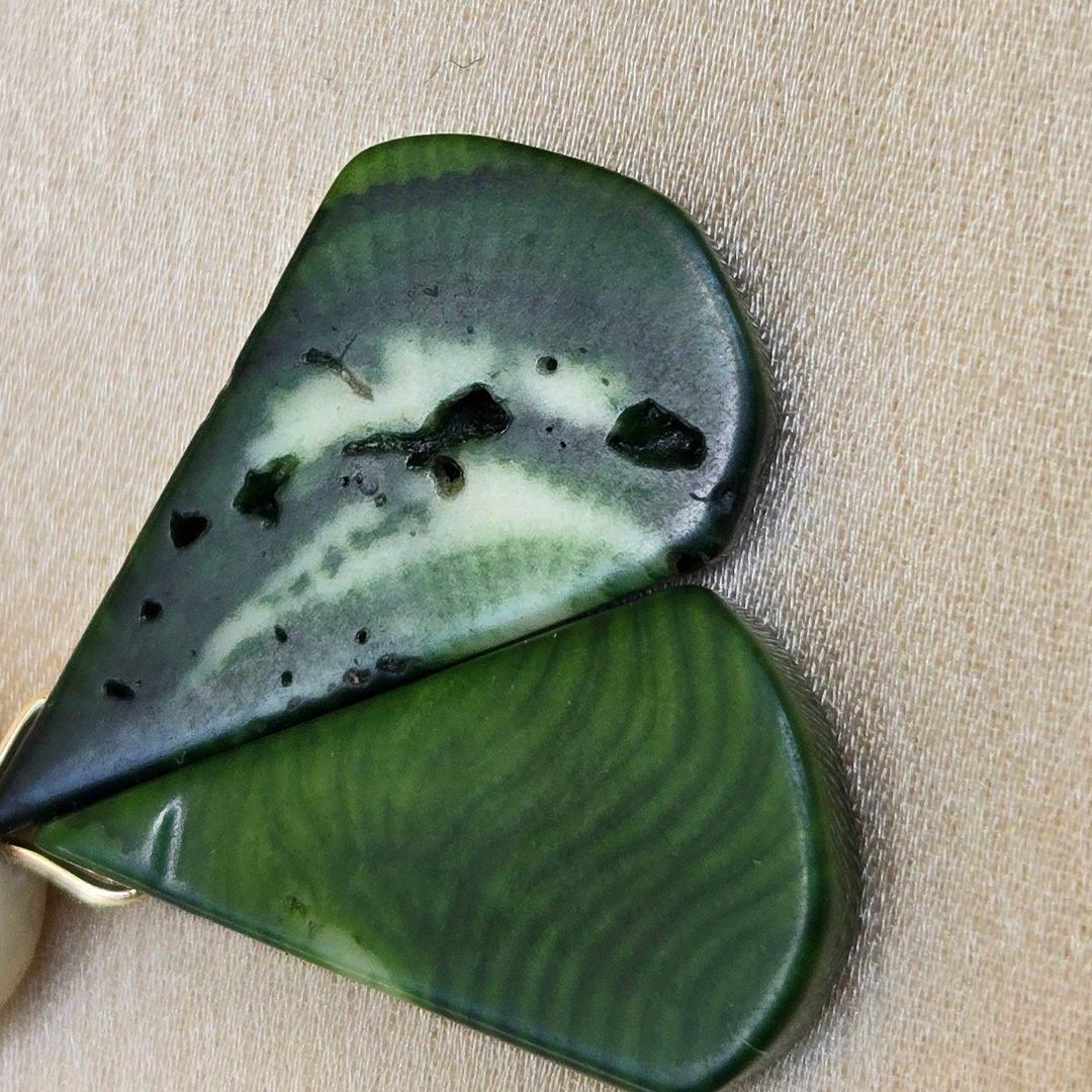 Leala Dangles | Green Teardrop Earrings | Minimalist Jade & Gold - Jiana Deon