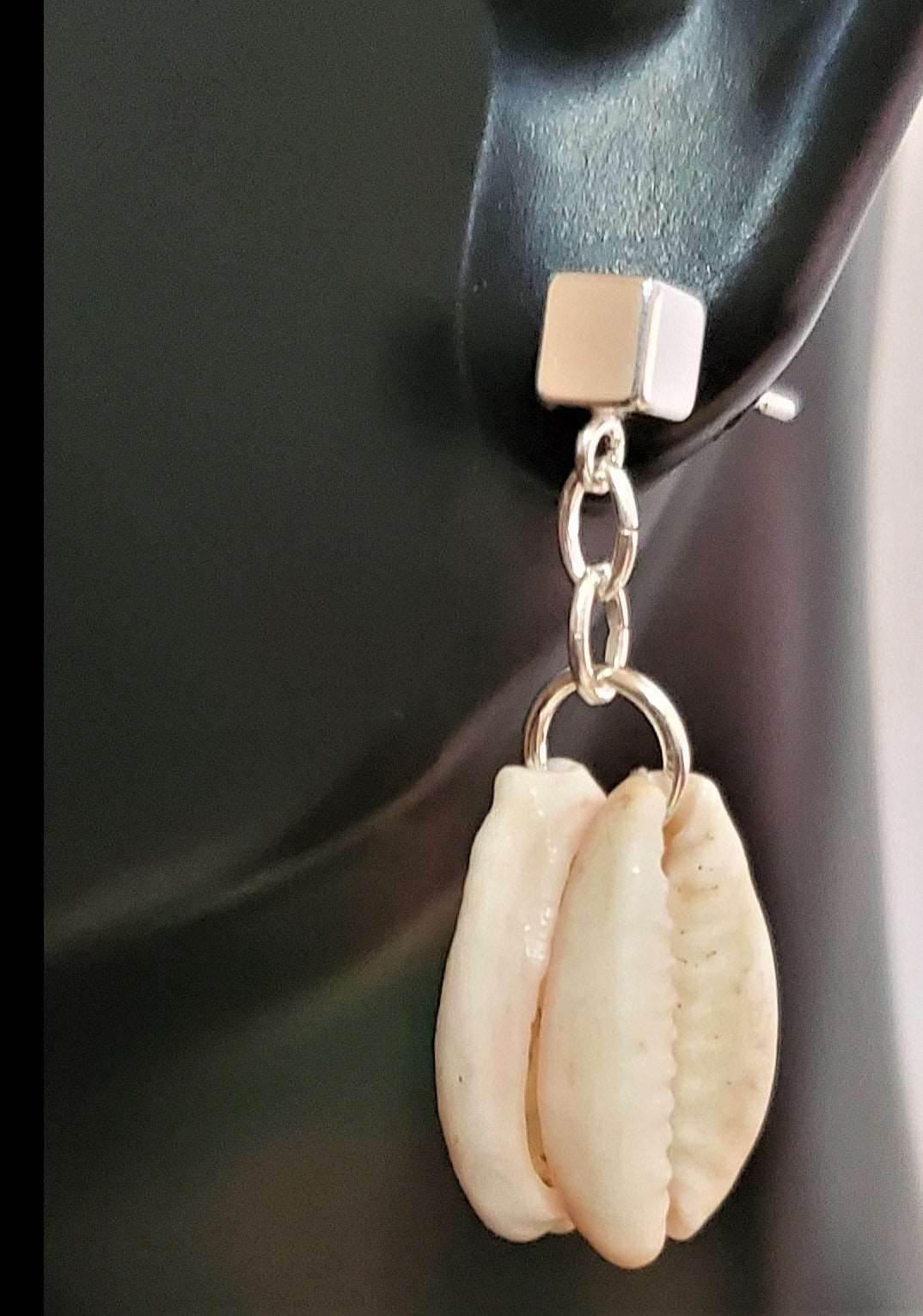 Men's Seashell Earrings | Nature-Inspired Style | Sterling Silver | Unique Gift - Jiana Deon