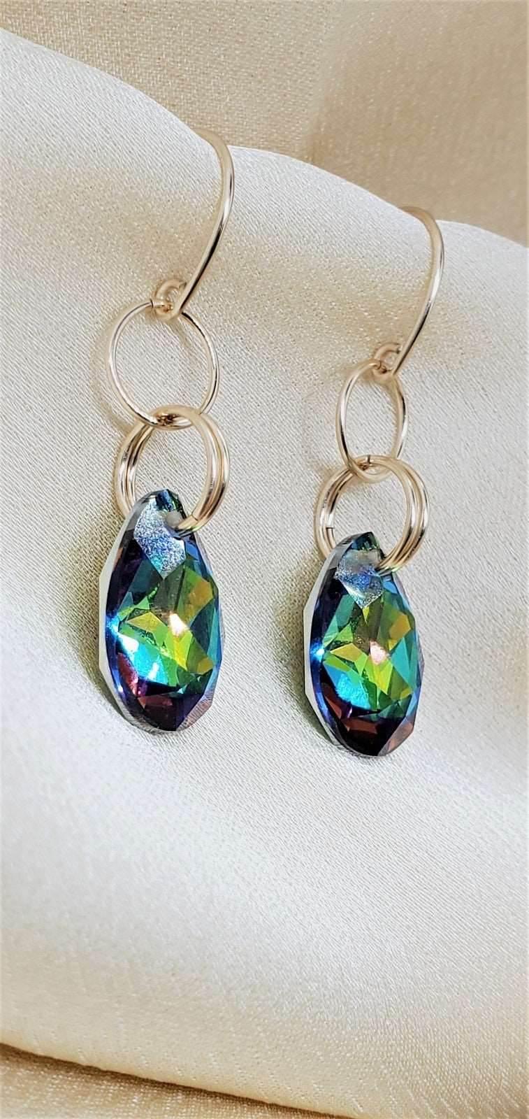 Splash Spice Dangle Earrings | Colorful Crystal Earrings | Edgy & Flirty - Jiana Deon