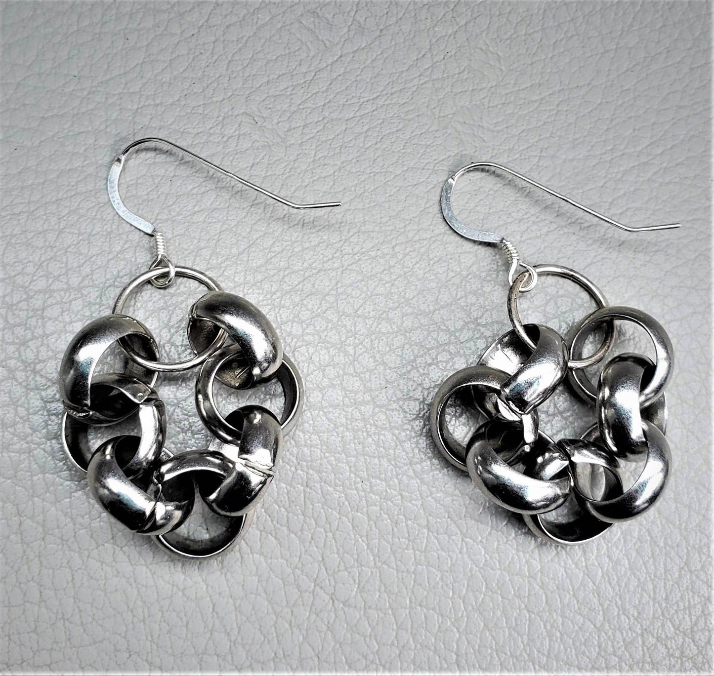 Unity Rolo Earrings | Bunched Silver Link Earrings | Edgy Chic Style - Jiana Deon