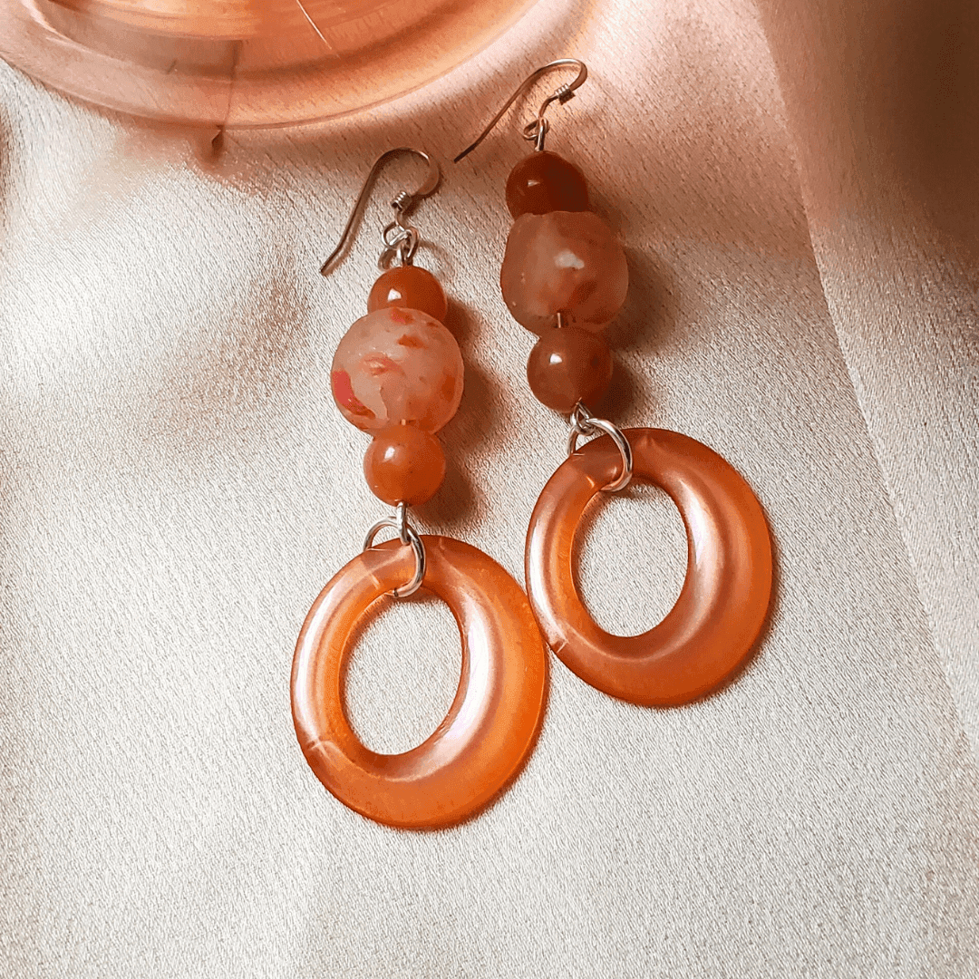 Orange Delight Dangle Earrings | Fun & Flirty | Sterling Silver - Jiana Deon