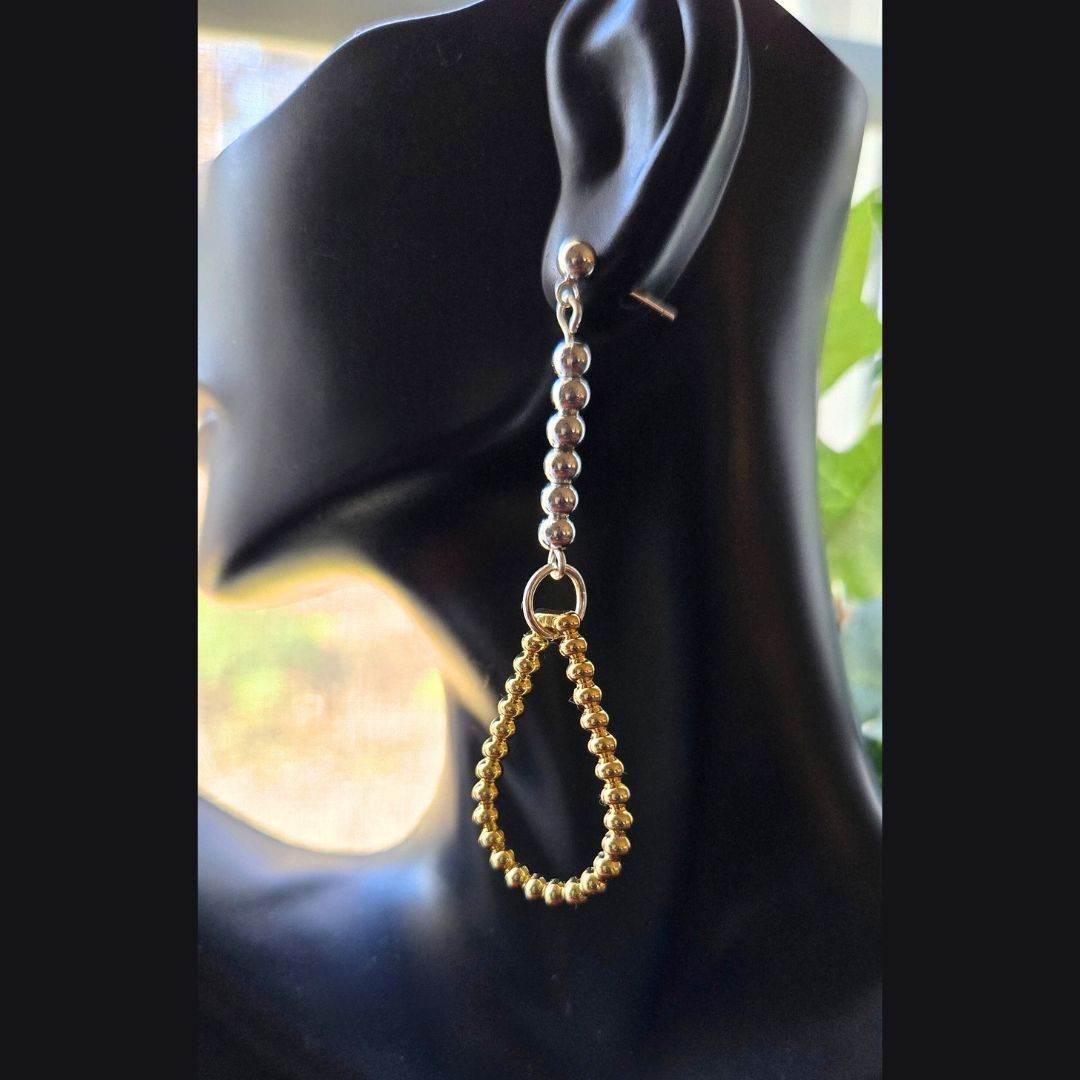 Geo Earrings | Modern Geometric Earrings | Silver & Gold - Jiana Deon