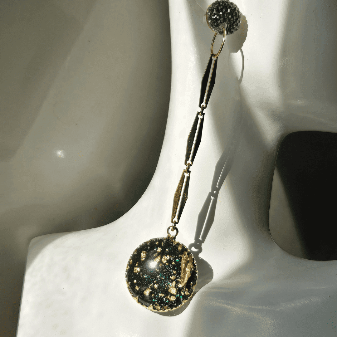 Galaxy Drop Earrings | Sparkle Statement Earrings - Jiana Deon