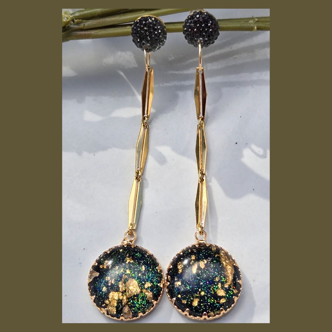 Galaxy Drop Earrings | Sparkle Statement Earrings