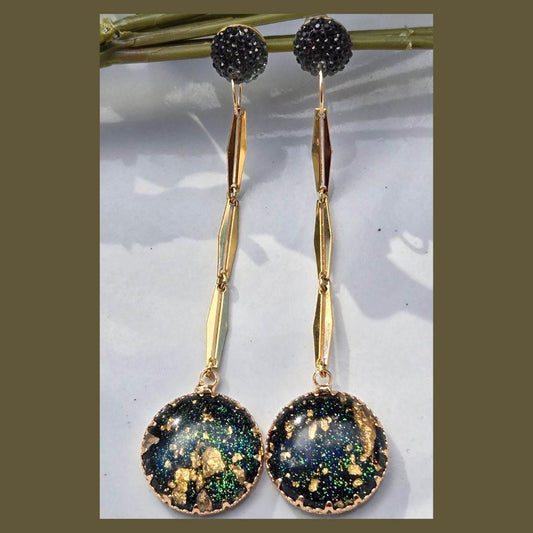 Galaxy Drop Earrings | Sparkle Statement Earrings - Jiana Deon