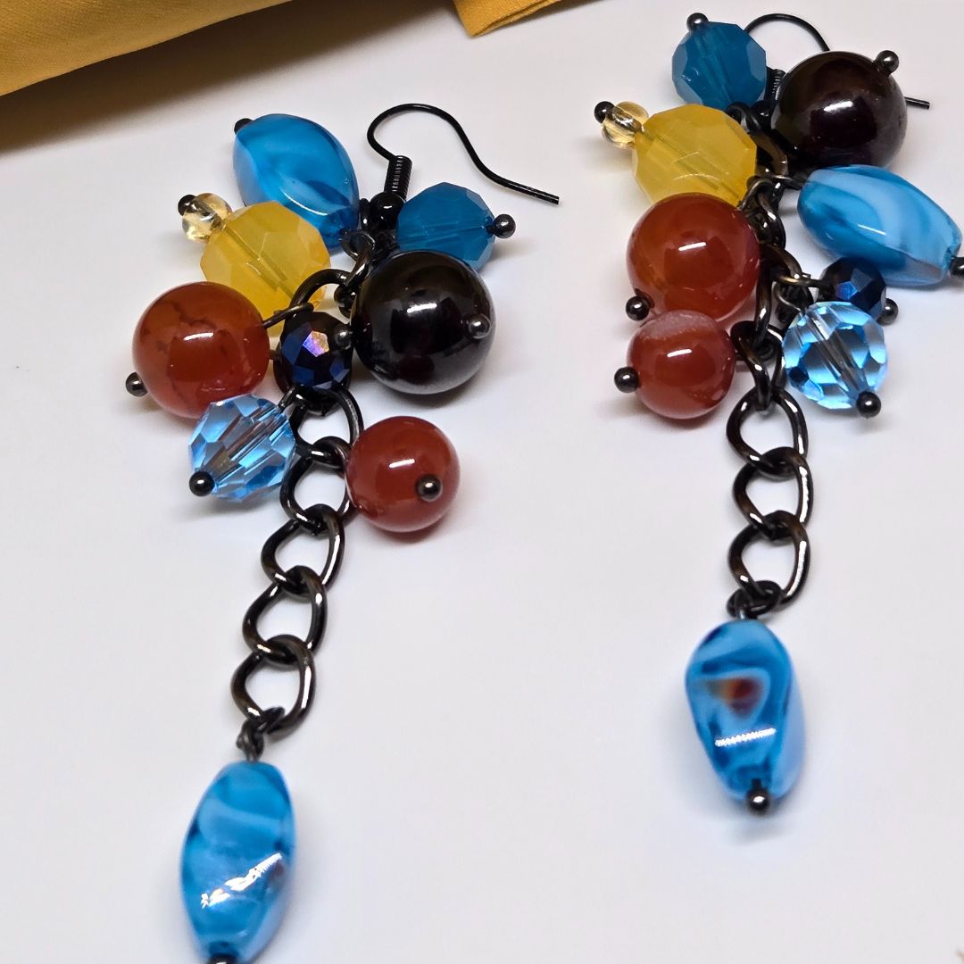 Vibrant Vixen Earrings | Boho Beaded Dangle Earrings | Colorful Statement