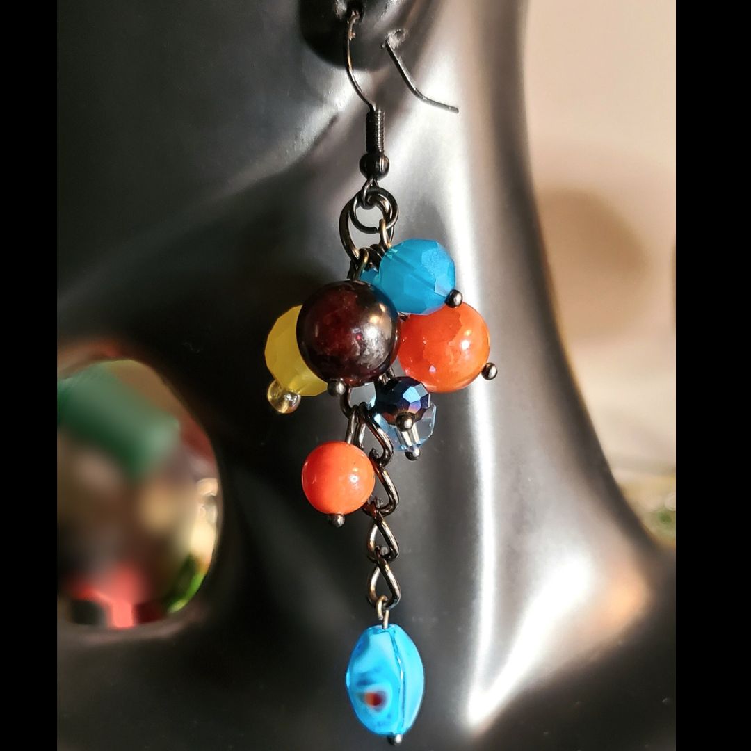 Vibrant Vixen Earrings | Boho Beaded Dangle Earrings | Colorful Statement