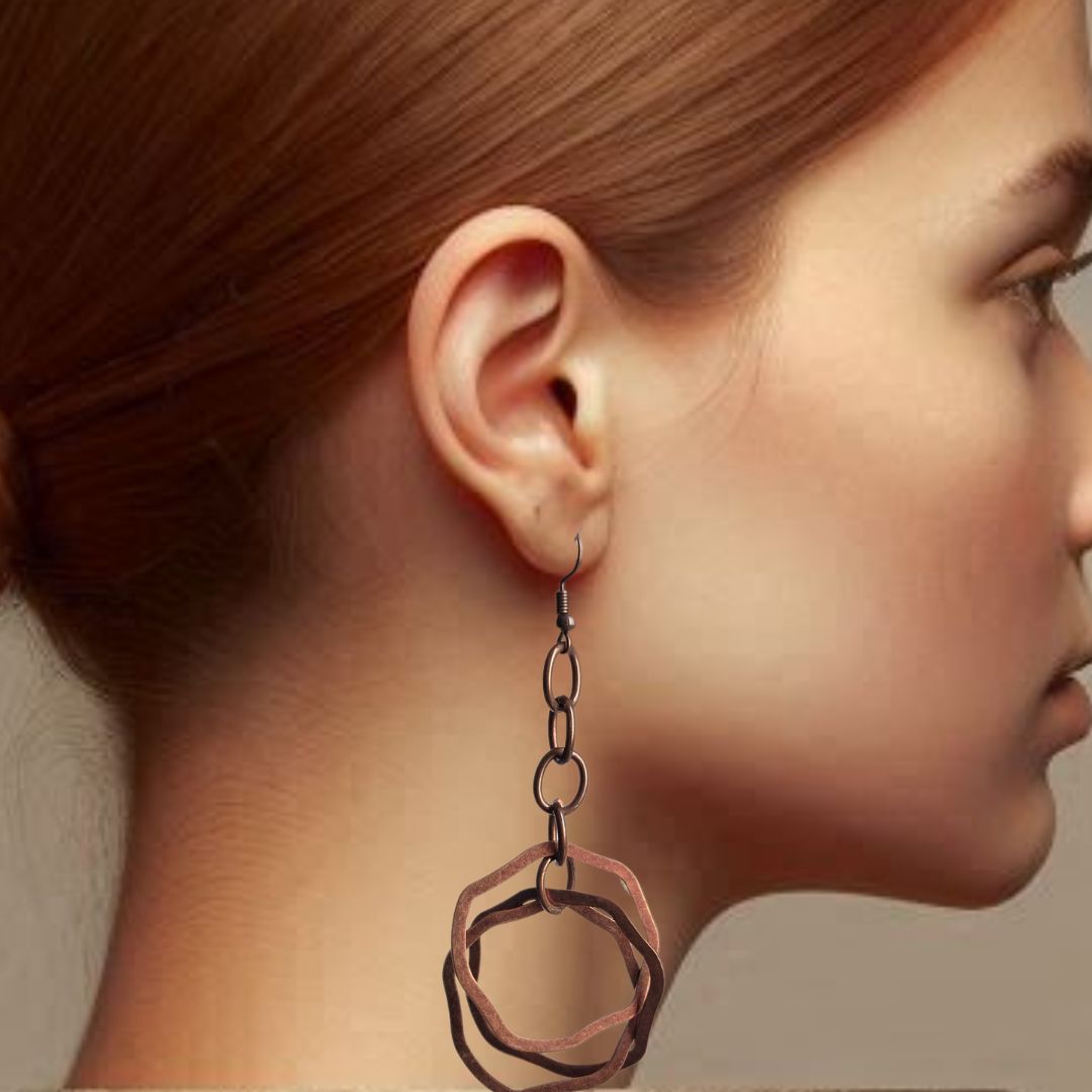 Vintage Copper Dangle Earrings | Boho Chic Jewelry | Statement Earrings