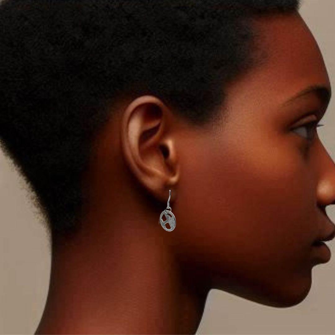 Cut-Out Coin Earrings | Unisex Antique Silver Earrings | Edgy Style - Jiana Deon