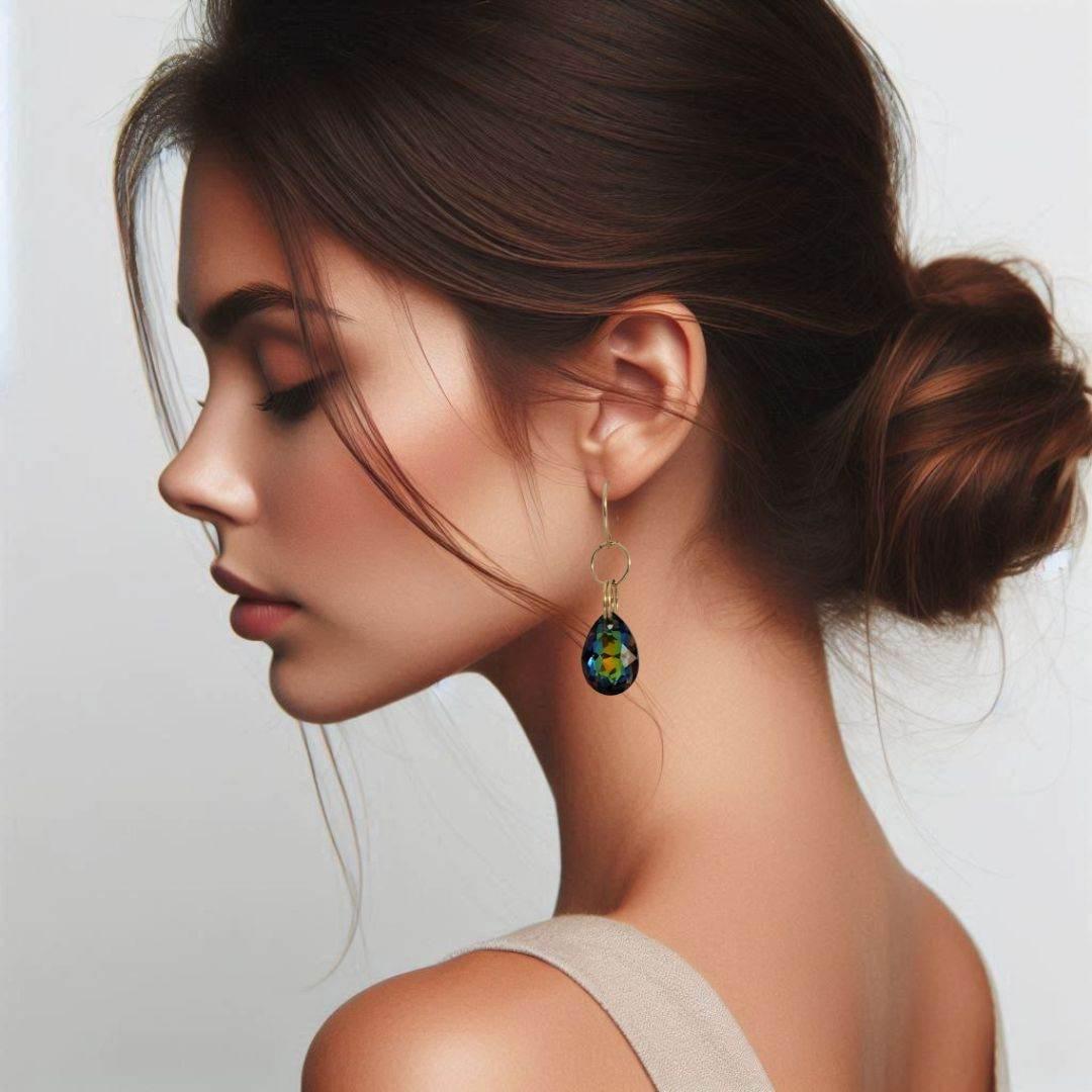 Splash Spice Dangle Earrings | Colorful Crystal Earrings | Edgy & Flirty - Jiana Deon