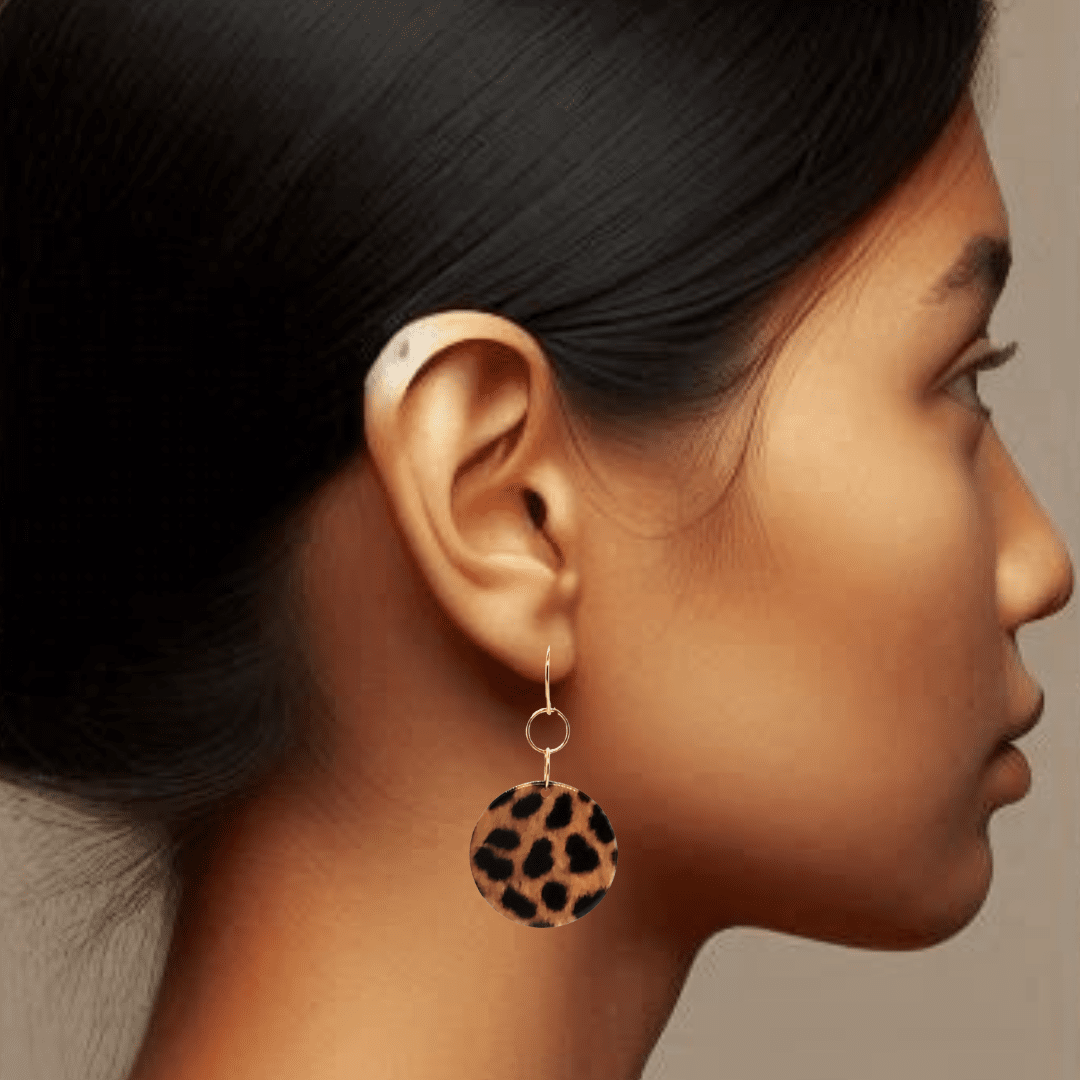 Leo Dangle Earrings | Leopard Print Statement Earrings | Chic & Bold