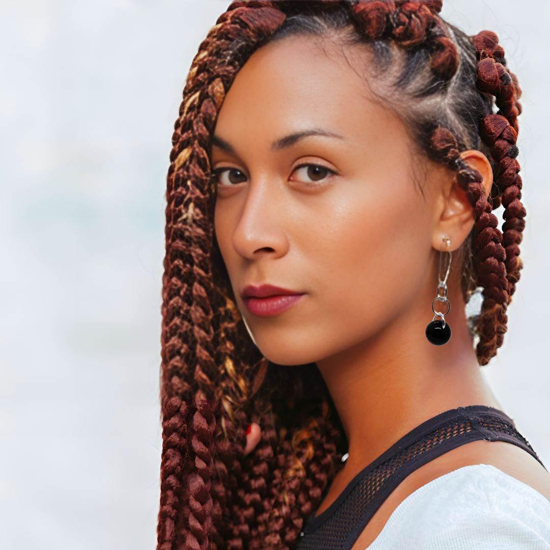 Blue Tiger's Eye Drop Earrings | Sterling Silver | Statement Jewelry - Jiana Deon