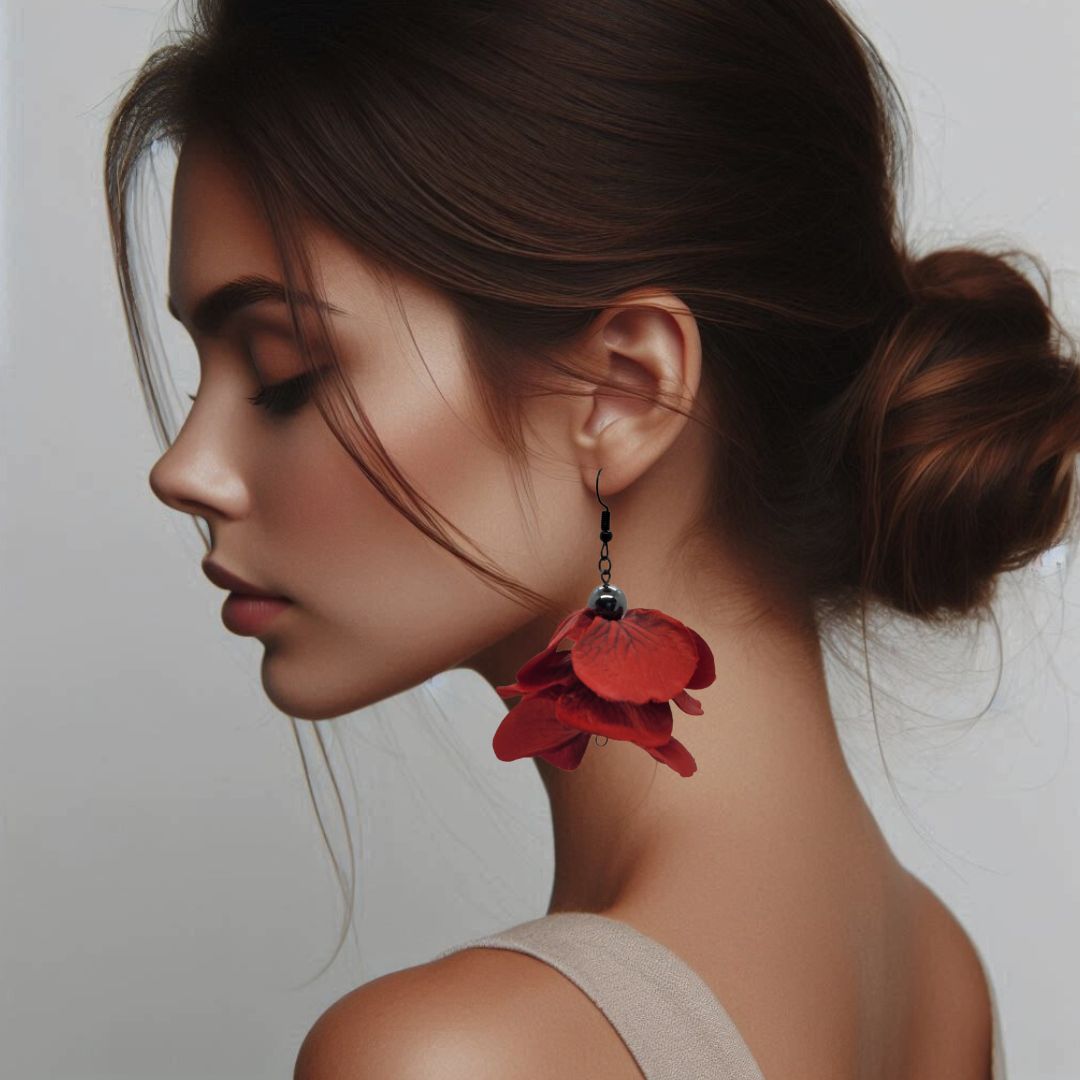 Hydrangea Chemistry Dangles | Red Hydrangea Earrings | Romantic Floral Jewelry