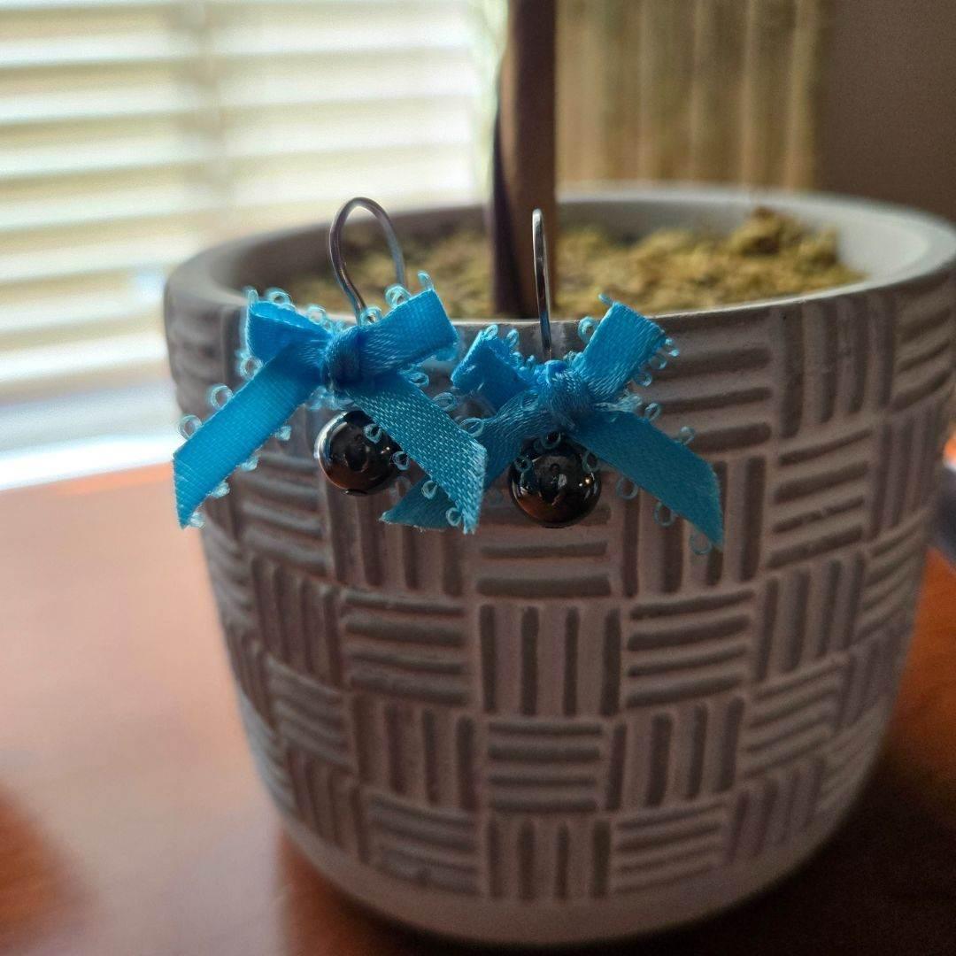 Dainty Bow Earrings | Blue & Turquoise Bow Earrings | Fun & Quirky - Jiana Deon