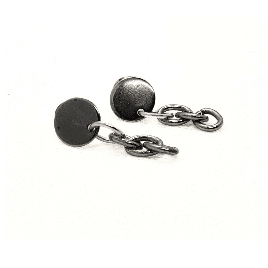 Men's Rolo Stud Earrings | Silver Link Earrings | Unisex - Jiana Deon