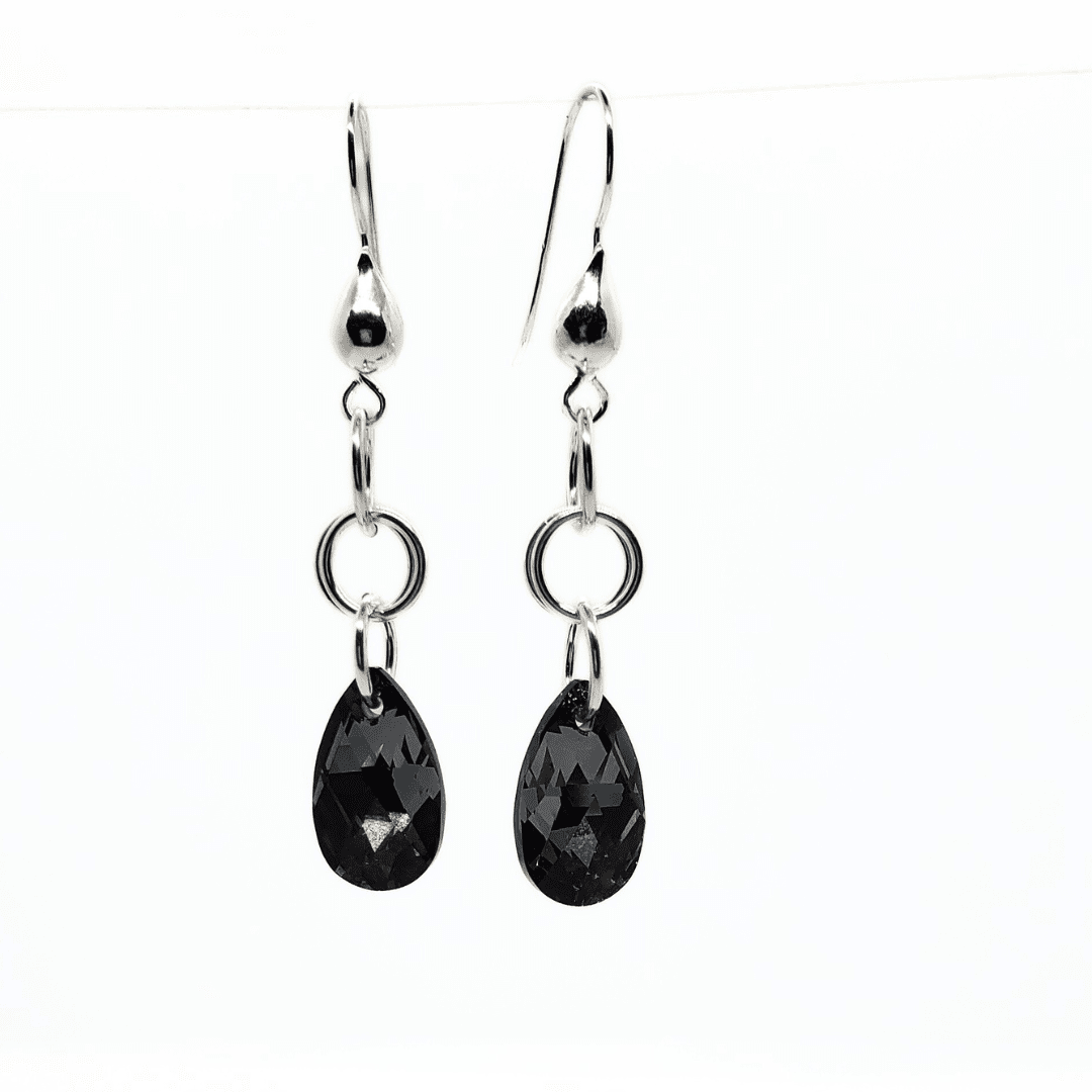 Women's Black Crystal Earrings