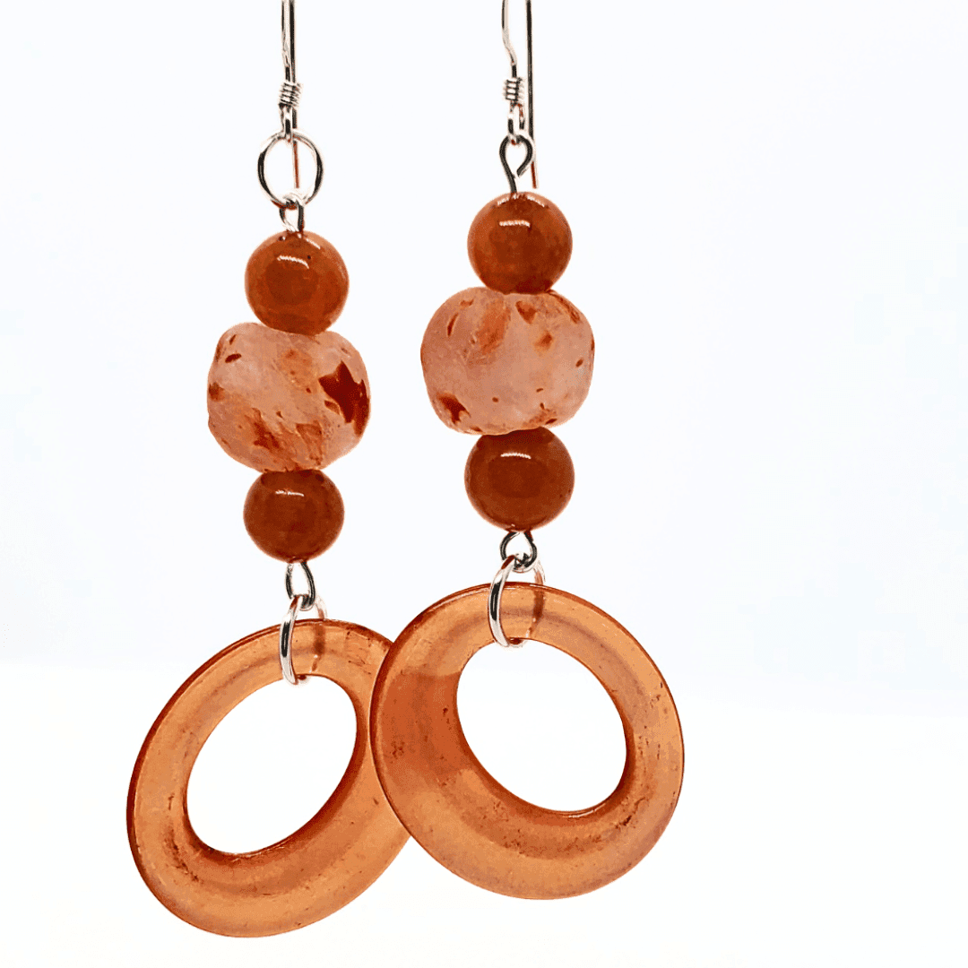 Orange Delight Dangle Earrings | Fun & Flirty | Sterling Silver - Jiana Deon