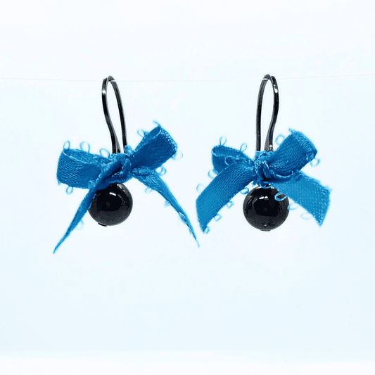 Dainty Bow Earrings | Blue & Turquoise Bow Earrings | Fun & Quirky - Jiana Deon