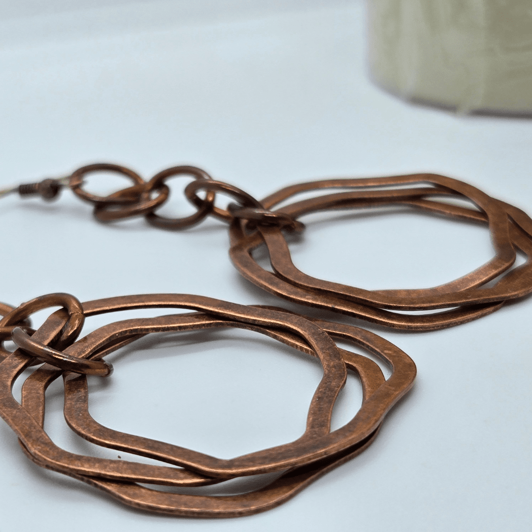 Vintage Copper Dangle Earrings