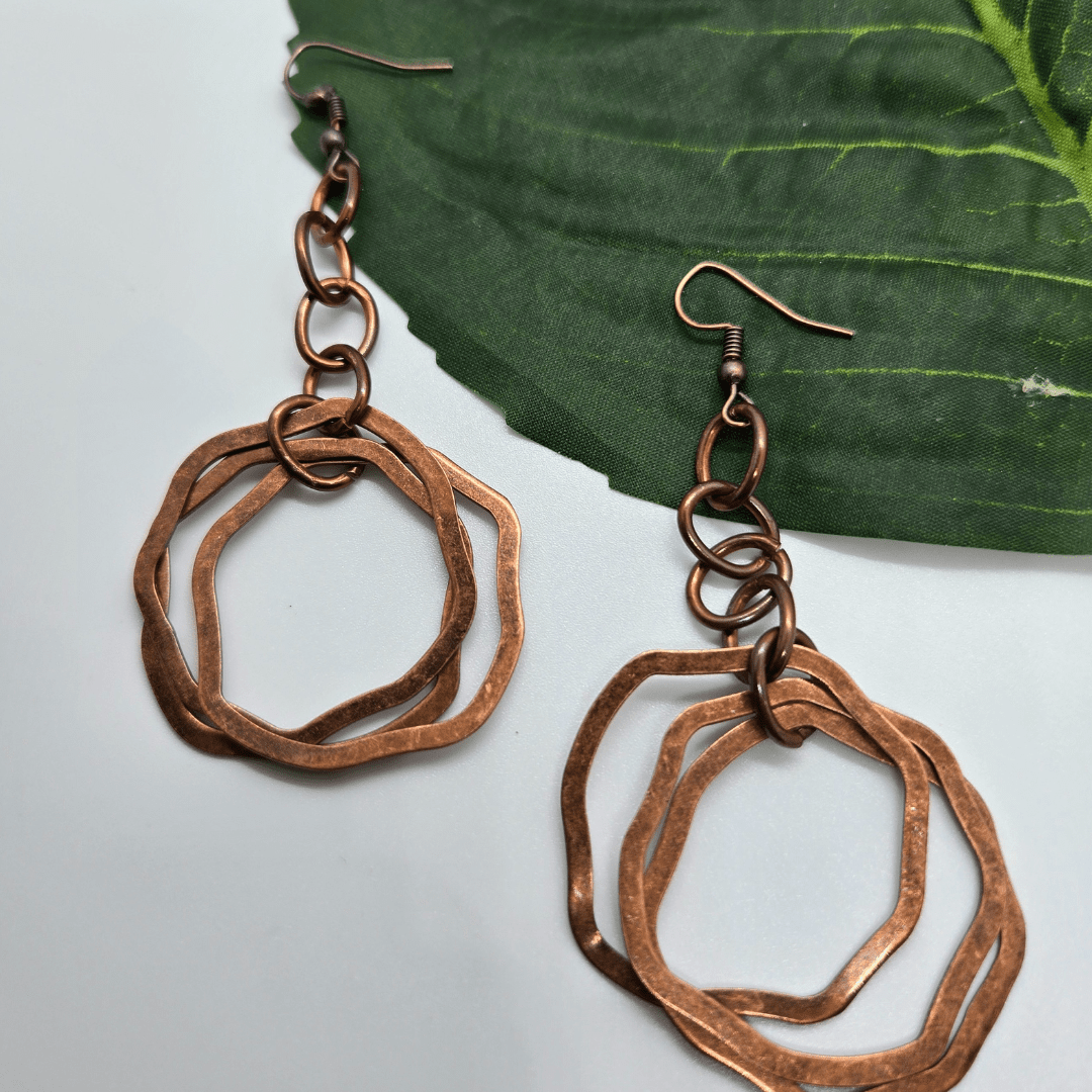 Vintage Copper Dangle Earrings