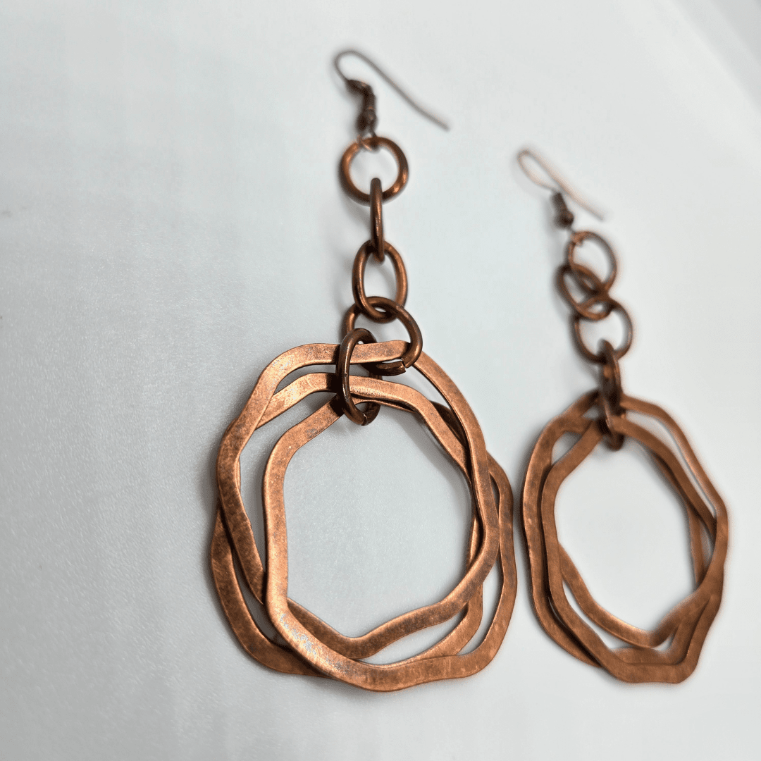 Vintage Copper Dangle Earrings