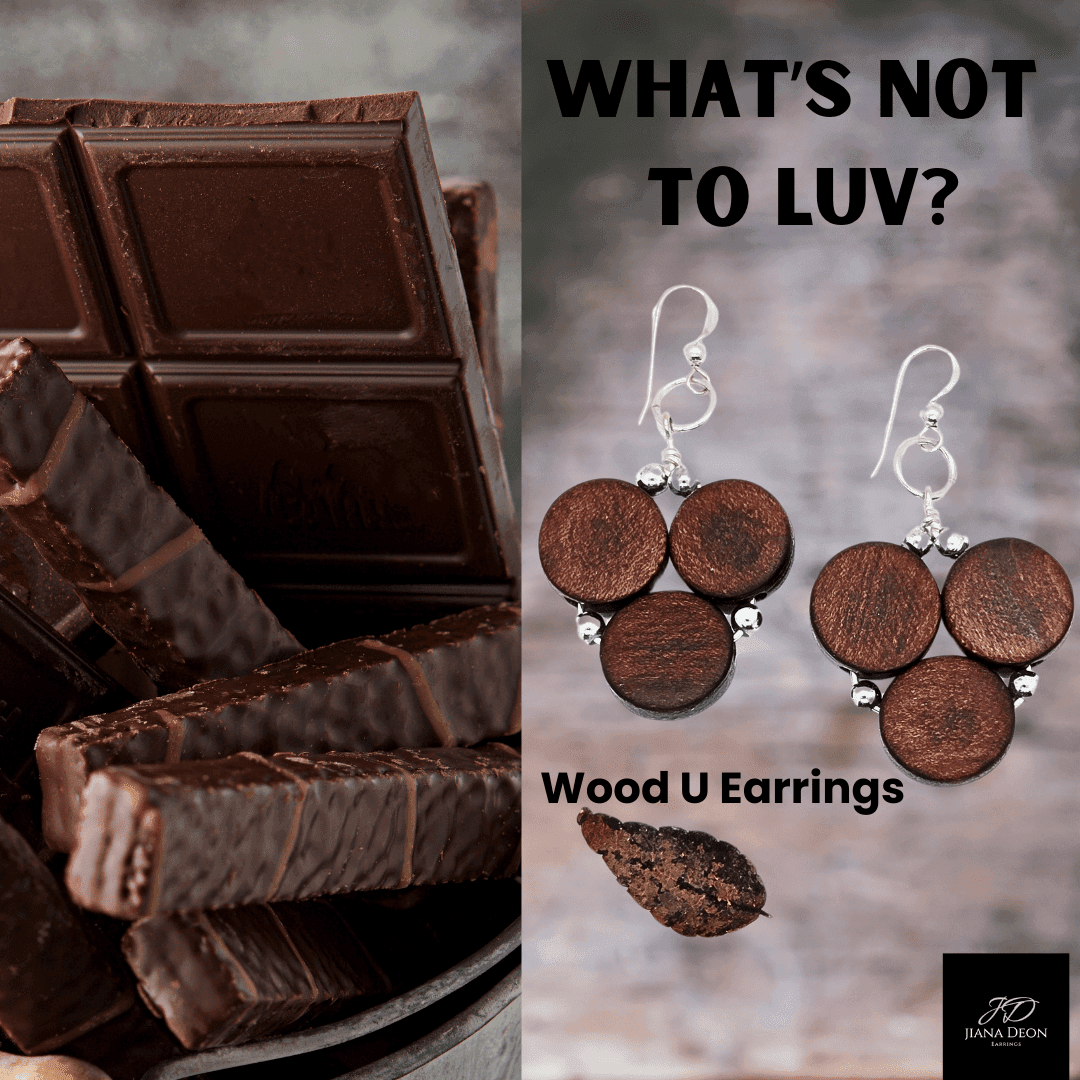 Wood U Earrings | Redwood & Sterling Silver Earrings | Everyday Style - Jiana Deon