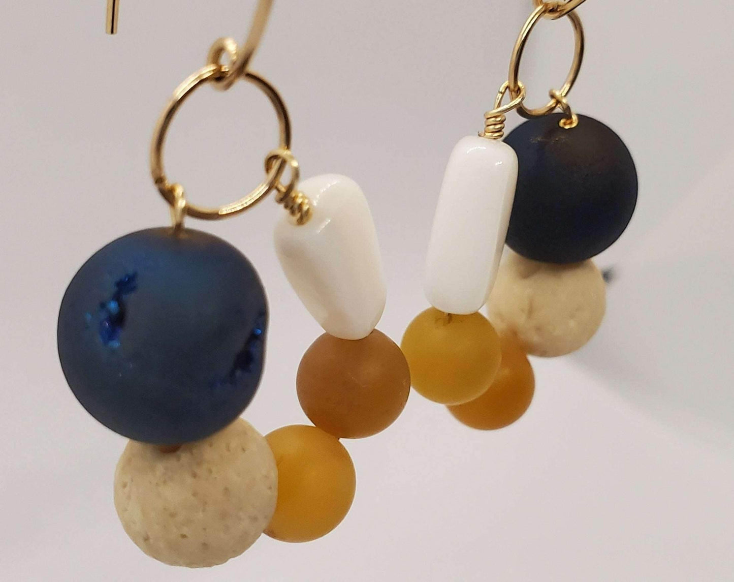 Crush Drop Earrings | Gemstone Dangle Earrings | Boho Chic Style - Jiana Deon