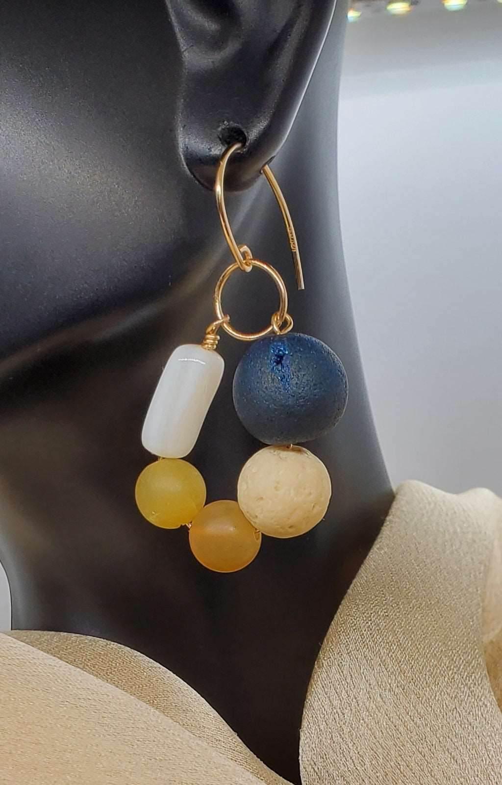 Crush Drop Earrings | Gemstone Dangle Earrings | Boho Chic Style - Jiana Deon