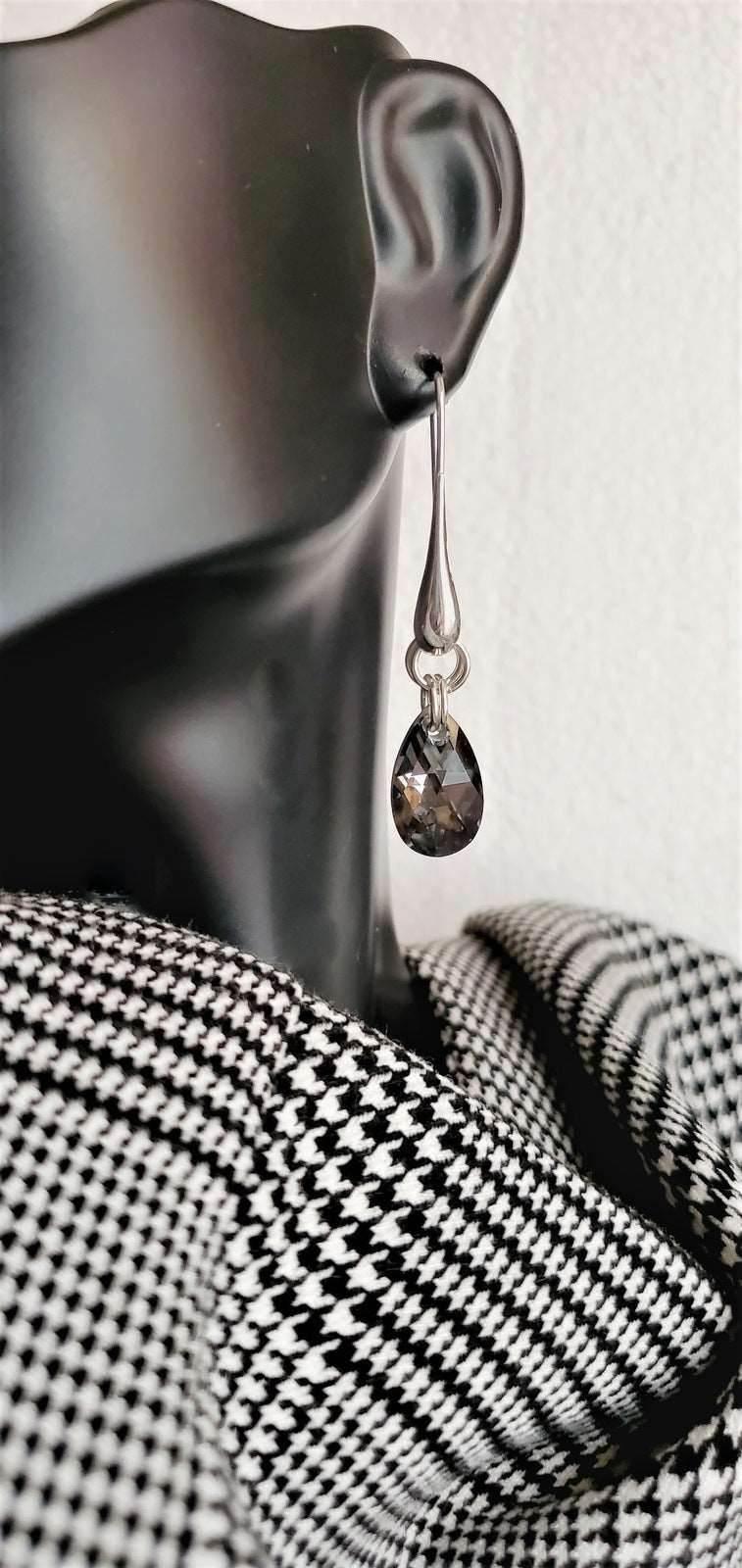 Jannet Dangle Earrings | Swarovski Crystal Earrings | Edgy & Elegant - Jiana Deon