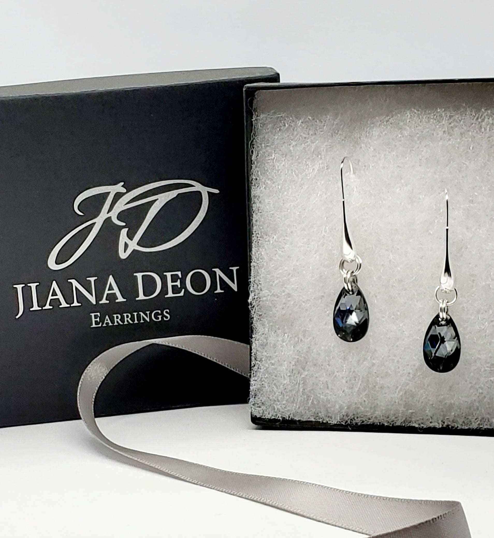 Jannet Dangle Earrings | Swarovski Crystal Earrings | Edgy & Elegant - Jiana Deon