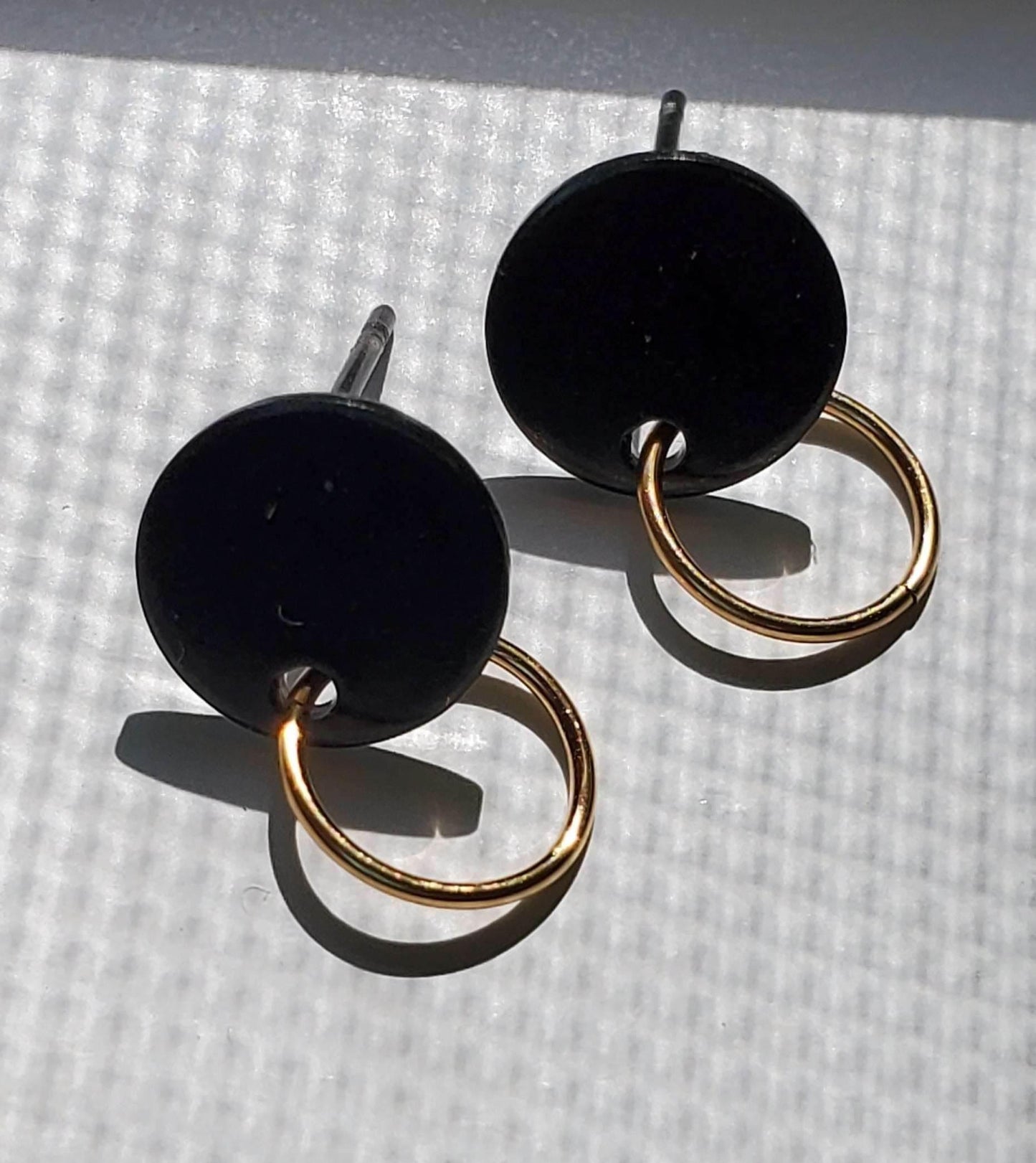 Men's Black & Gold Ring Studs | Minimalist & Sophisticated | Timeless Style - Unsex - Jiana Deon