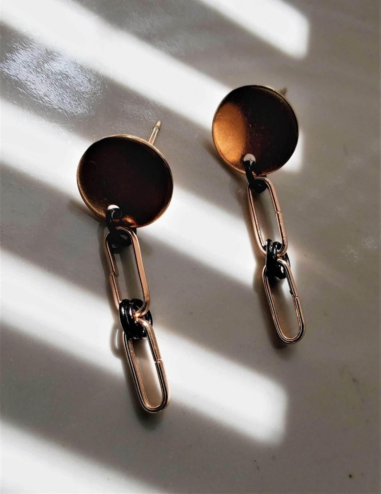 Men's Rose Gold Link Studs | Modern & Sophisticated | Timeless Style - Jiana Deon