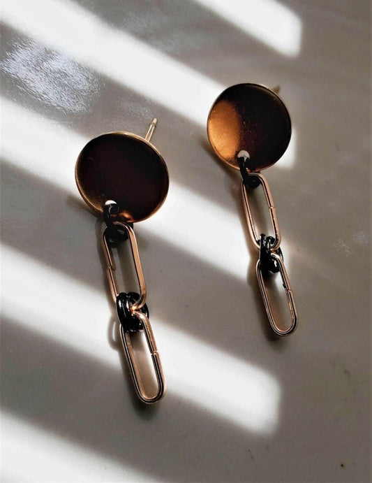 Men's Rose Gold Link Studs | Modern & Sophisticated | Timeless Style - Jiana Deon