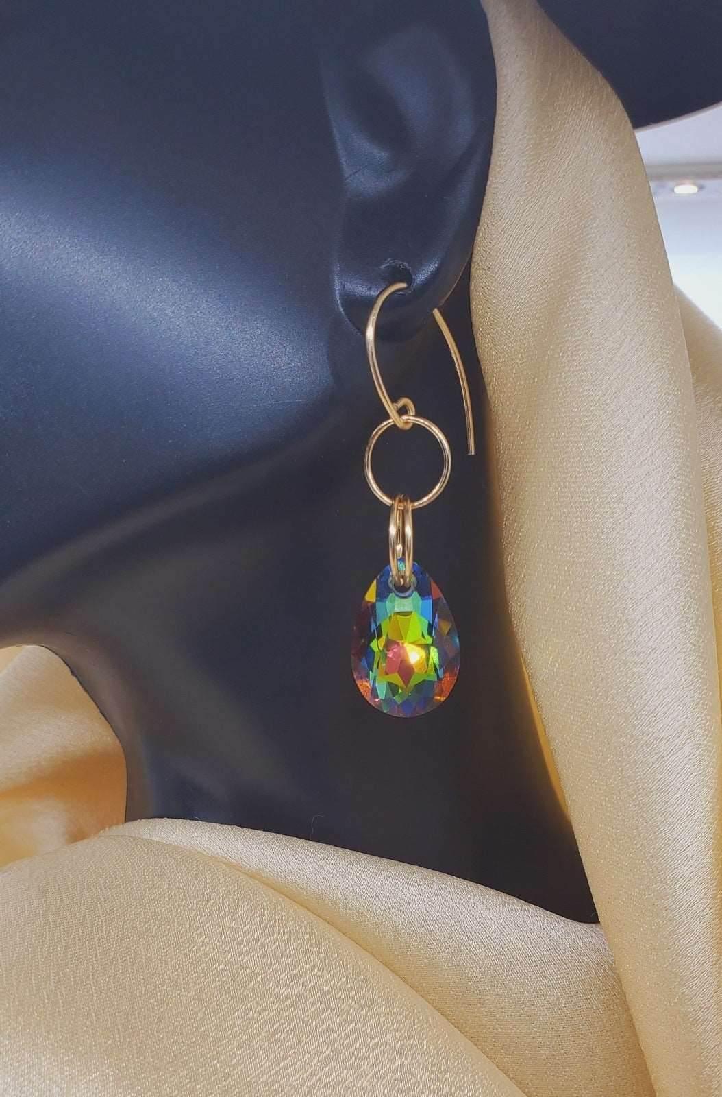 Splash Spice Dangle Earrings | Colorful Crystal Earrings | Edgy & Flirty - Jiana Deon