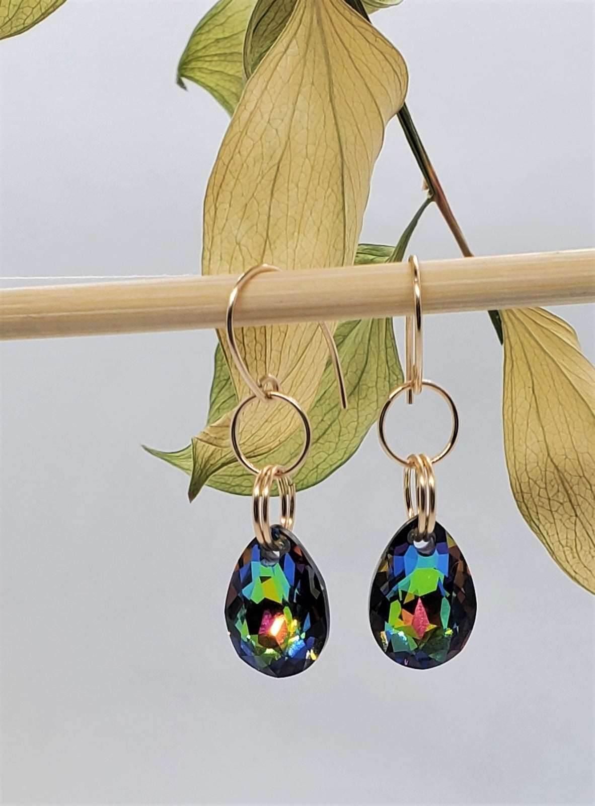 Splash Spice Dangle Earrings | Colorful Crystal Earrings | Edgy & Flirty - Jiana Deon