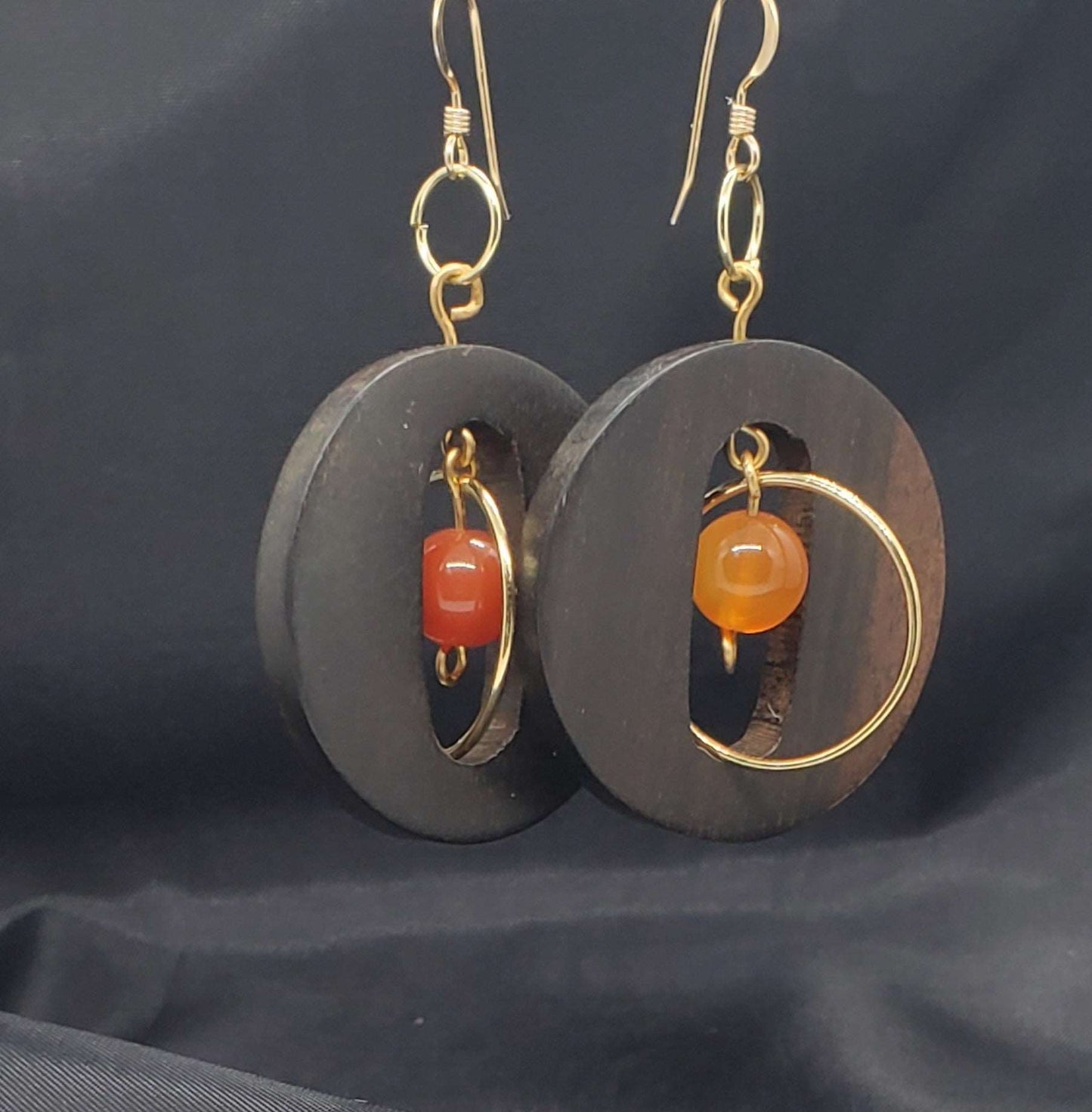Ebony Wood Drop Earrings